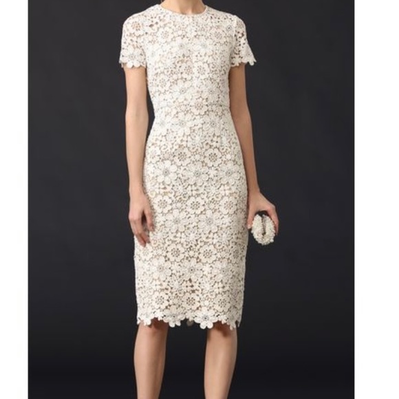 Shoshanna Dresses & Skirts - SHOSHANNA Crochet Lace Dress Sheath Ivory Cocktail Wedding Shower Size 4 NWT